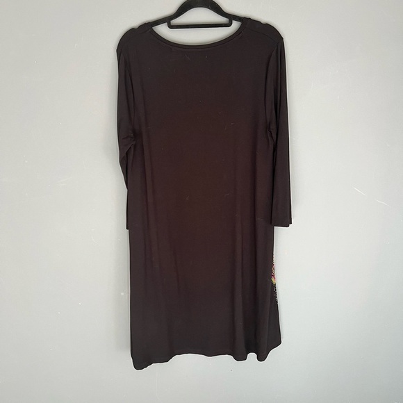 Desigual Women’s Size L Black Mara Dress Embroidered Mandela Design Stretch - Picture 3 of 6